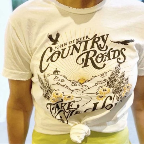 John Denver Country Roads Take Me Home Soft Cotton Graphic Tee - Picture 3 of 4